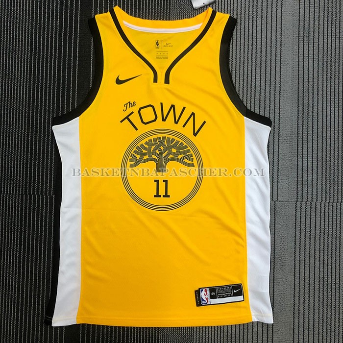 Maillot Golden State Warriors Klay Thompson NO 11 Earned Jaune